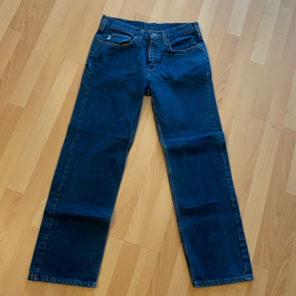 Carhartt denim jeans. Waist 32” inseam 29” (measured from crotch)